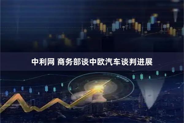 中利网 商务部谈中欧汽车谈判进展