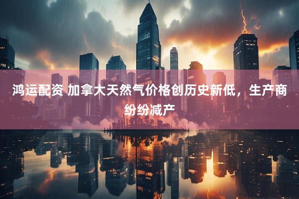 鸿运配资 加拿大天然气价格创历史新低，生产商纷纷减产