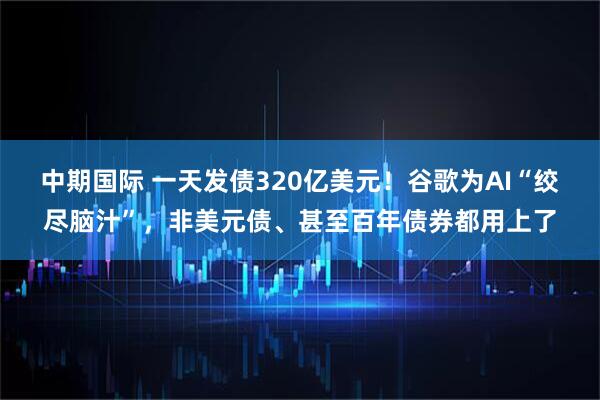 中期国际 一天发债320亿美元!谷歌为AI“绞尽脑汁”,非美元债、甚至百年债券都用上了